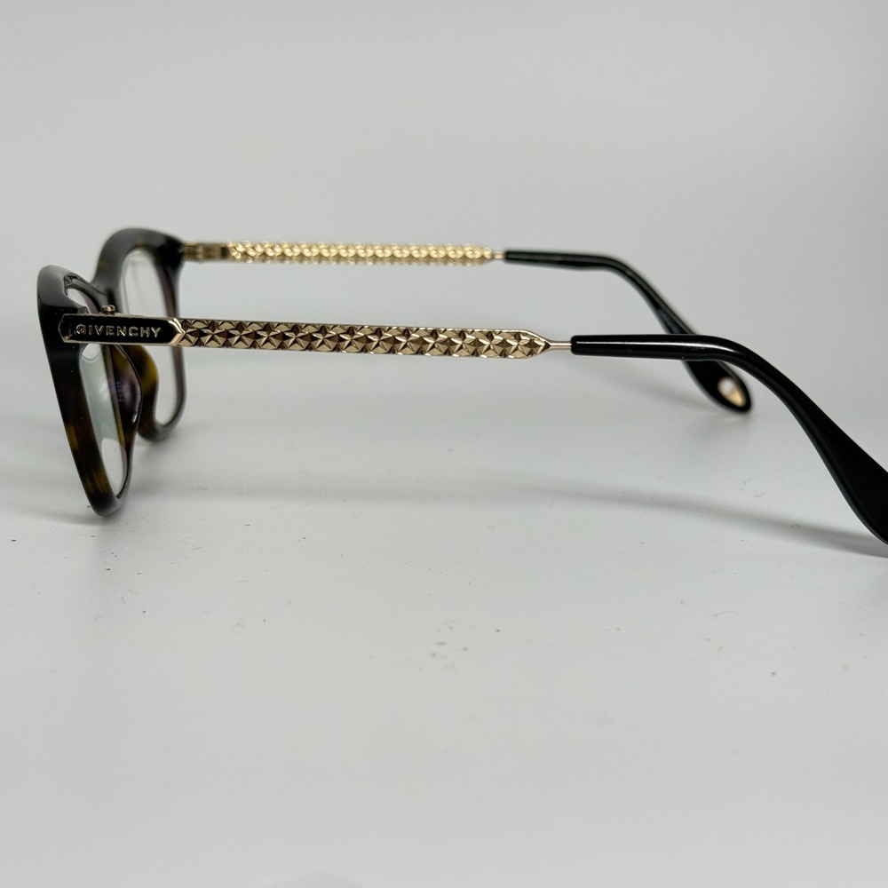 Givenchy GV 0081 086 145 Tortoise Shell Cat Eye Eyeglass Frames Gold Star Temple - Picture 2 of 8